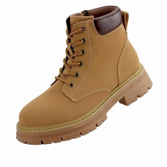 Women’s Leather Platform Lug Boots Hiking Trekking Women’s Size 10 Wheat… - Picture 9 of 13